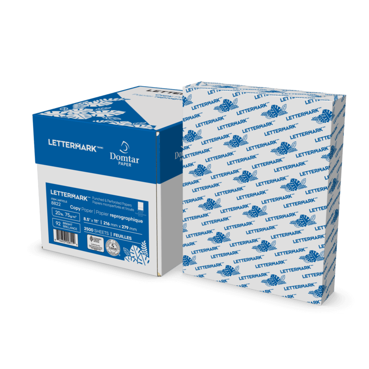Domtar Continuous Feed Computer Paper, 1-Part, 18 lb Bond Weight, 8.5 x 12,  White, 4,000/Carton