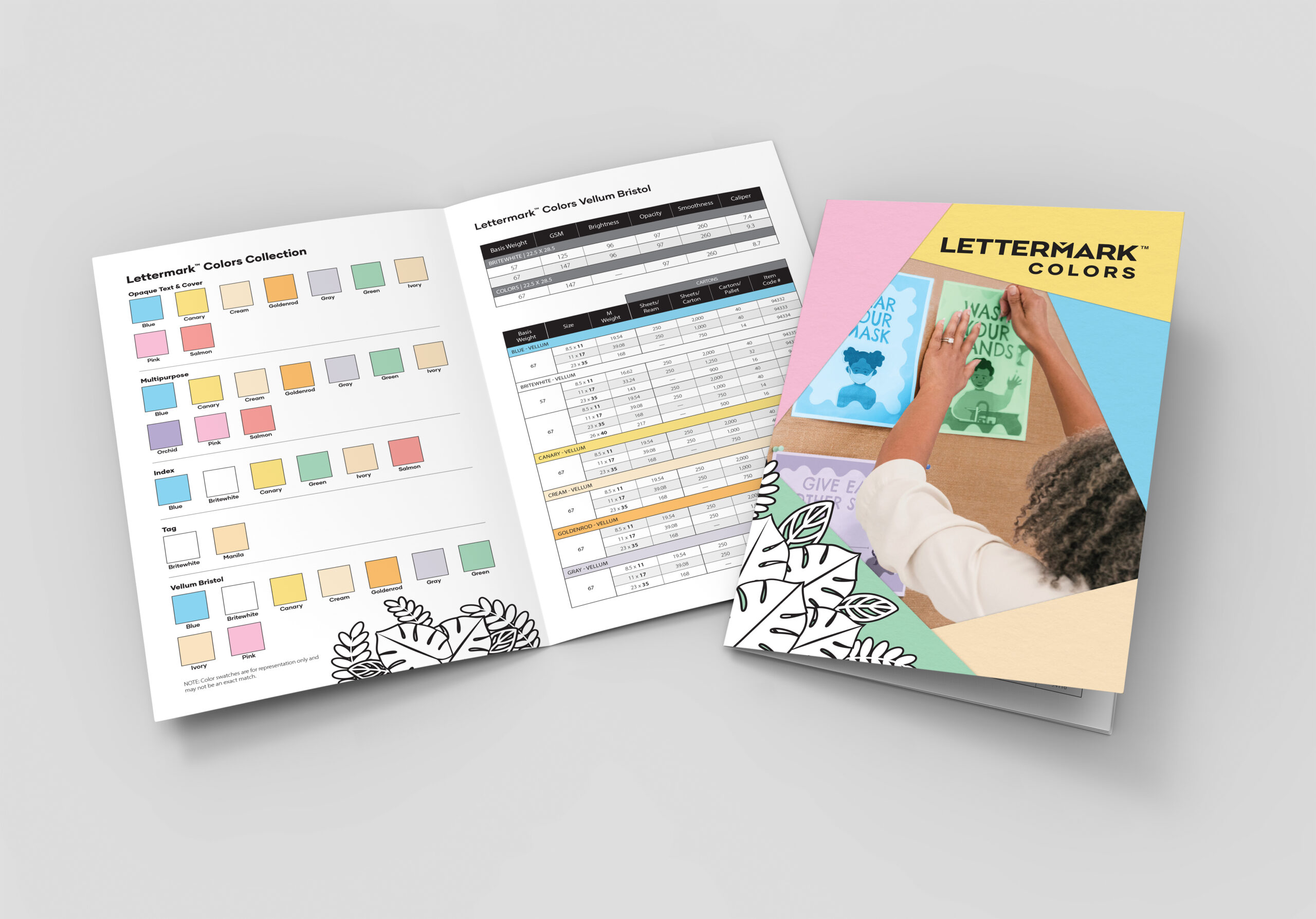 lettermark colors brochure, open