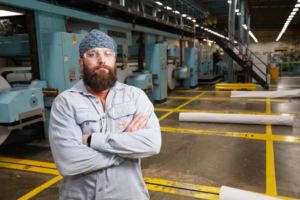 Membre du syndicat des Métallurgistes unis d'Amérique à l'usine d'Ashdown