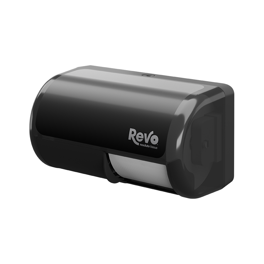 Revo® Twin Hi-Capacity Small Core Tissue Dispenser, Black Finish
