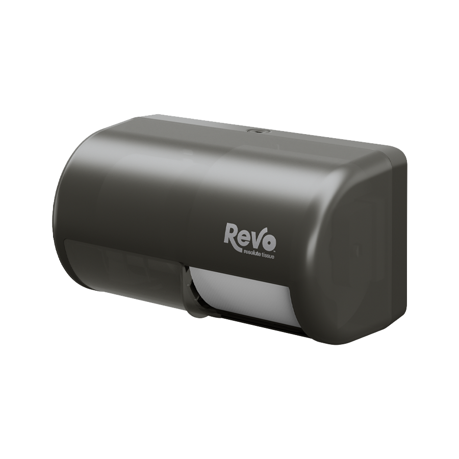 Revo® Twin Hi-Capacity Small Core Tissue Dispenser, Smoke Finish