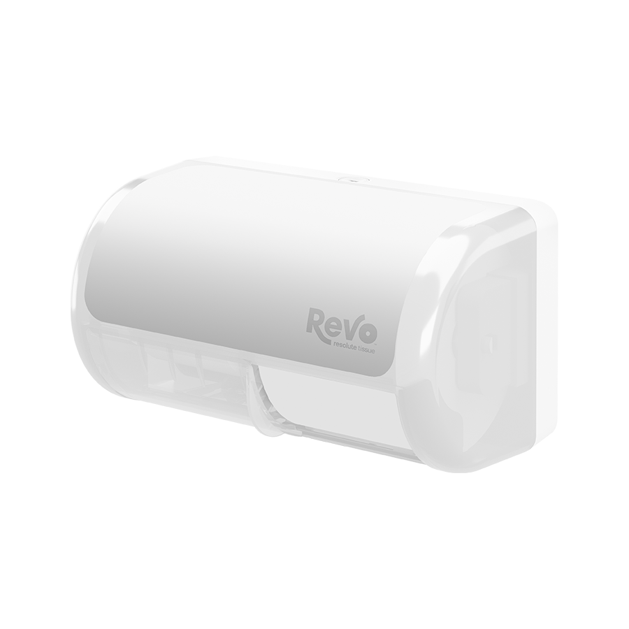 Revo® Twin Hi-Capacity Small Core Tissue Dispenser, White Finish