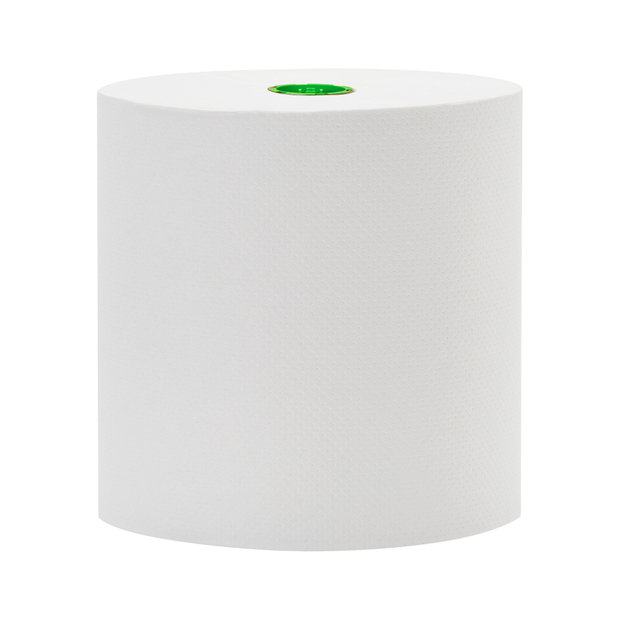 Revo® Hardwound Towel Rolls, White, 1-Ply, 800′