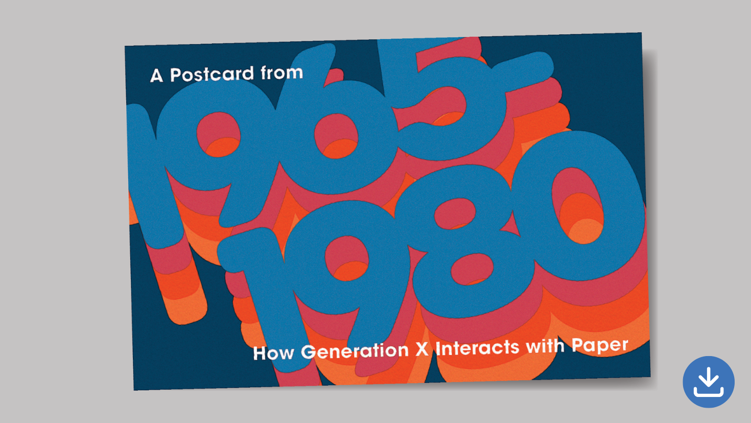 1965 - 1980 postcard promoting the gen X attitudes toward paper download