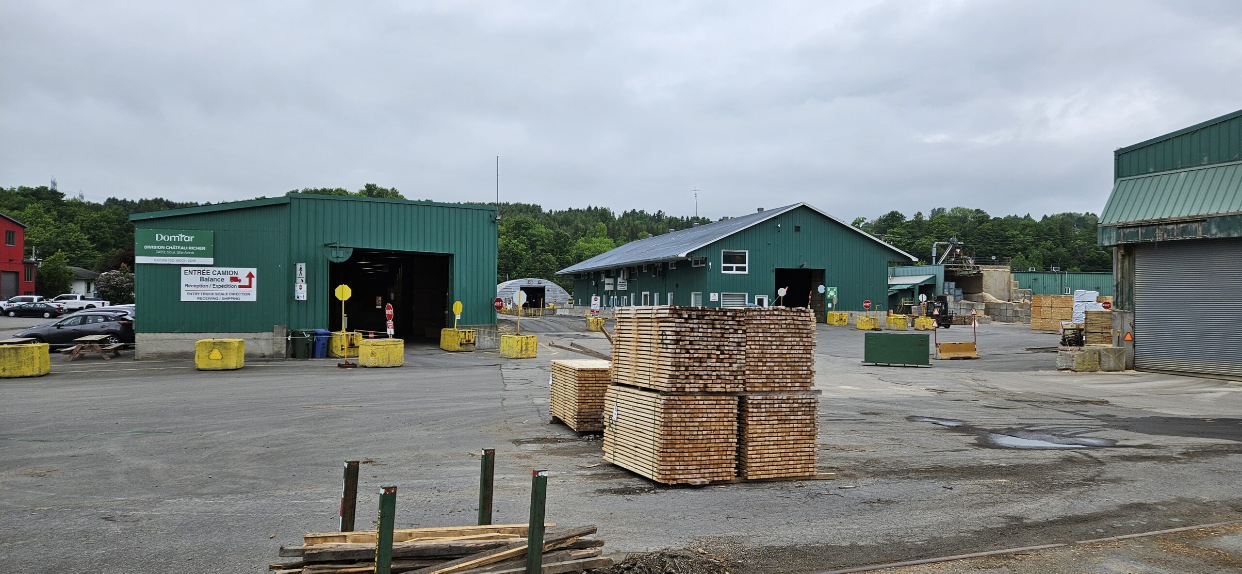 Domtar's Château-Richer facility makes remanufactured wood products.