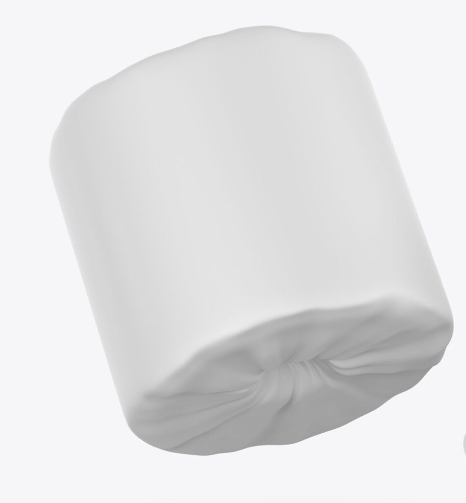 Tissue Overwrap Green Heritage® Pro 2-ply, white single roll tissue, 4” x 3.1 - Domtar