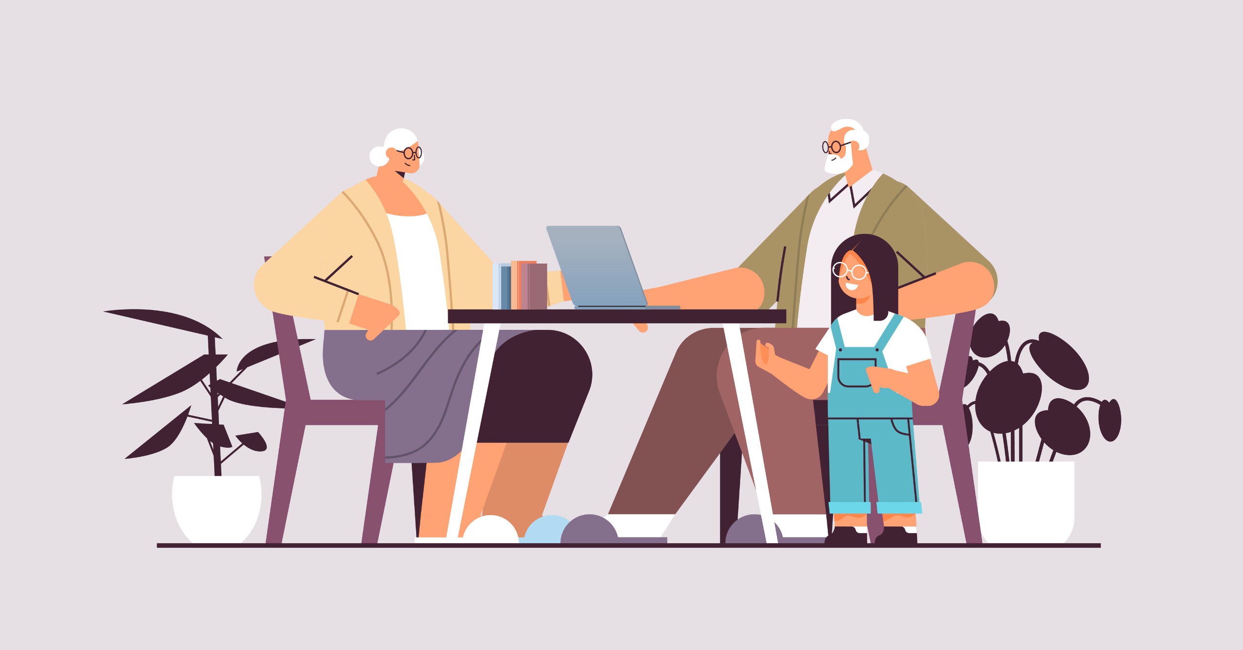 baby boomers with grand daughter