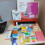 Image of school supplies used to package backpacks.