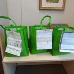 Bags packaged with notes from students.