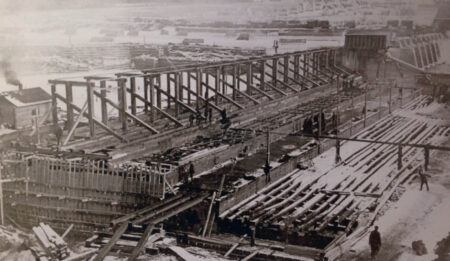 Image historique du barrage de Rothschild avant le projet de modernisation.